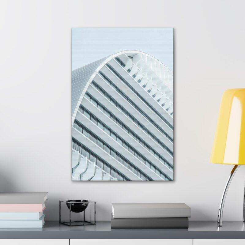 White concrete building wall art