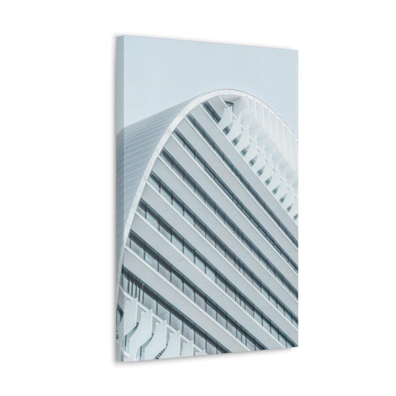 White concrete building wall art