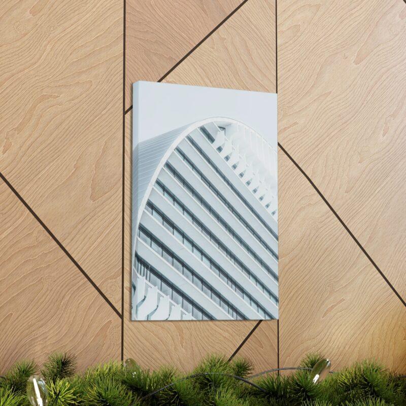 White concrete building wall art