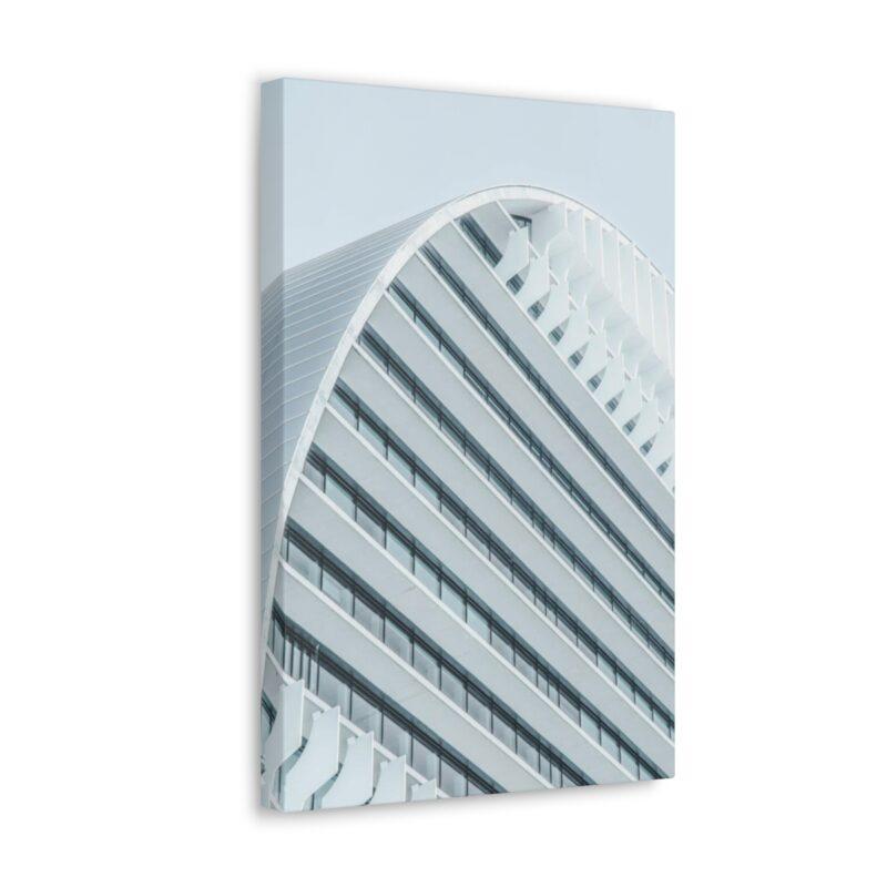 White concrete building wall art