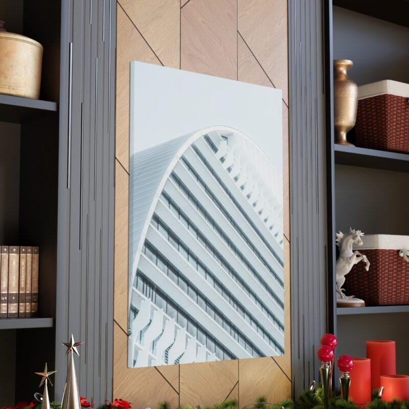 White concrete building wall art