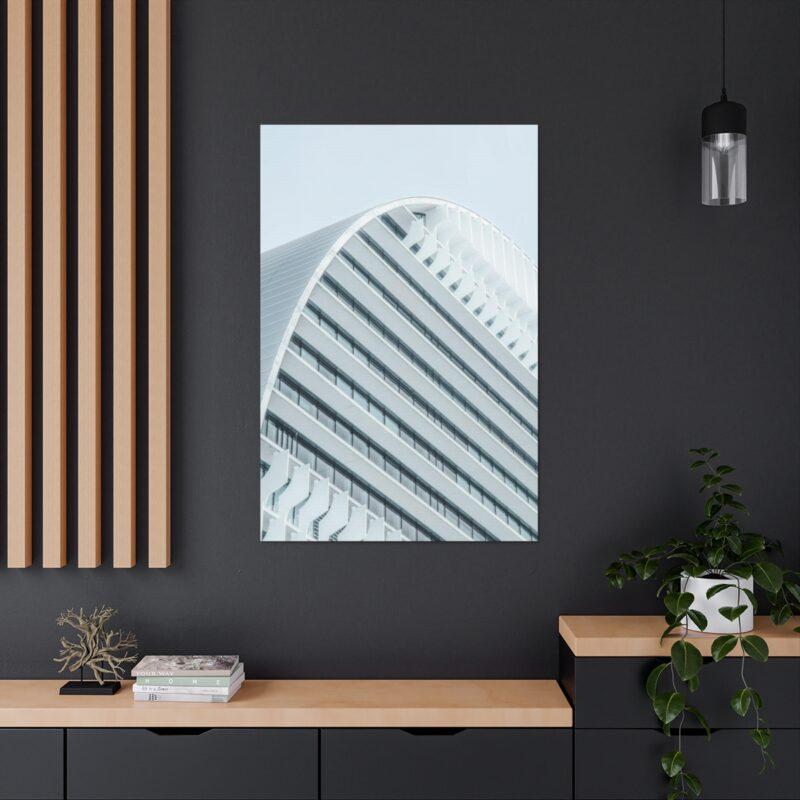 White concrete building wall art