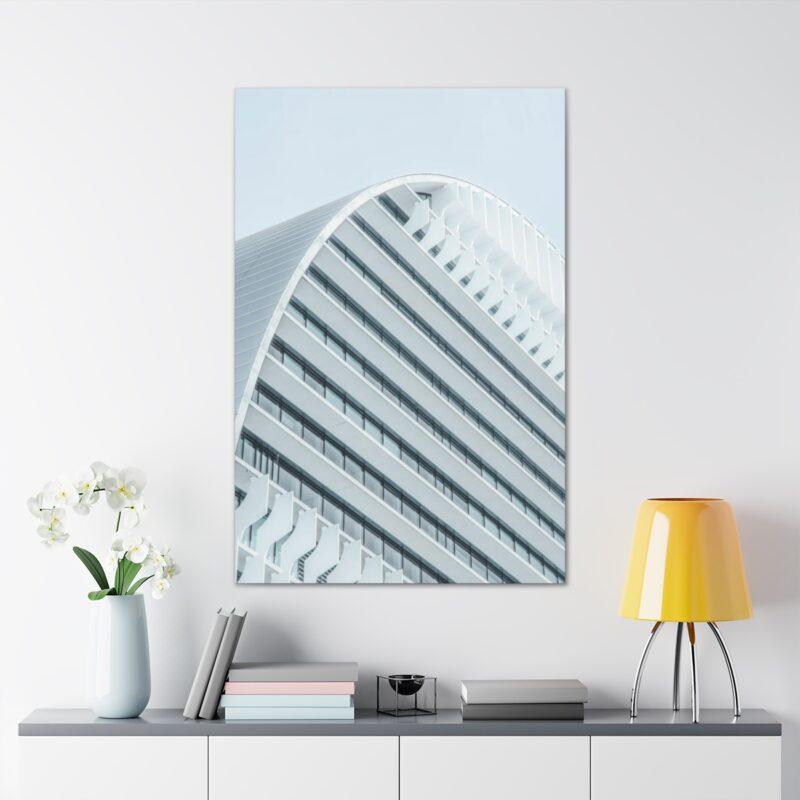 White concrete building wall art