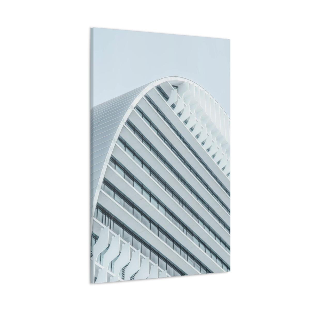 White concrete building wall art