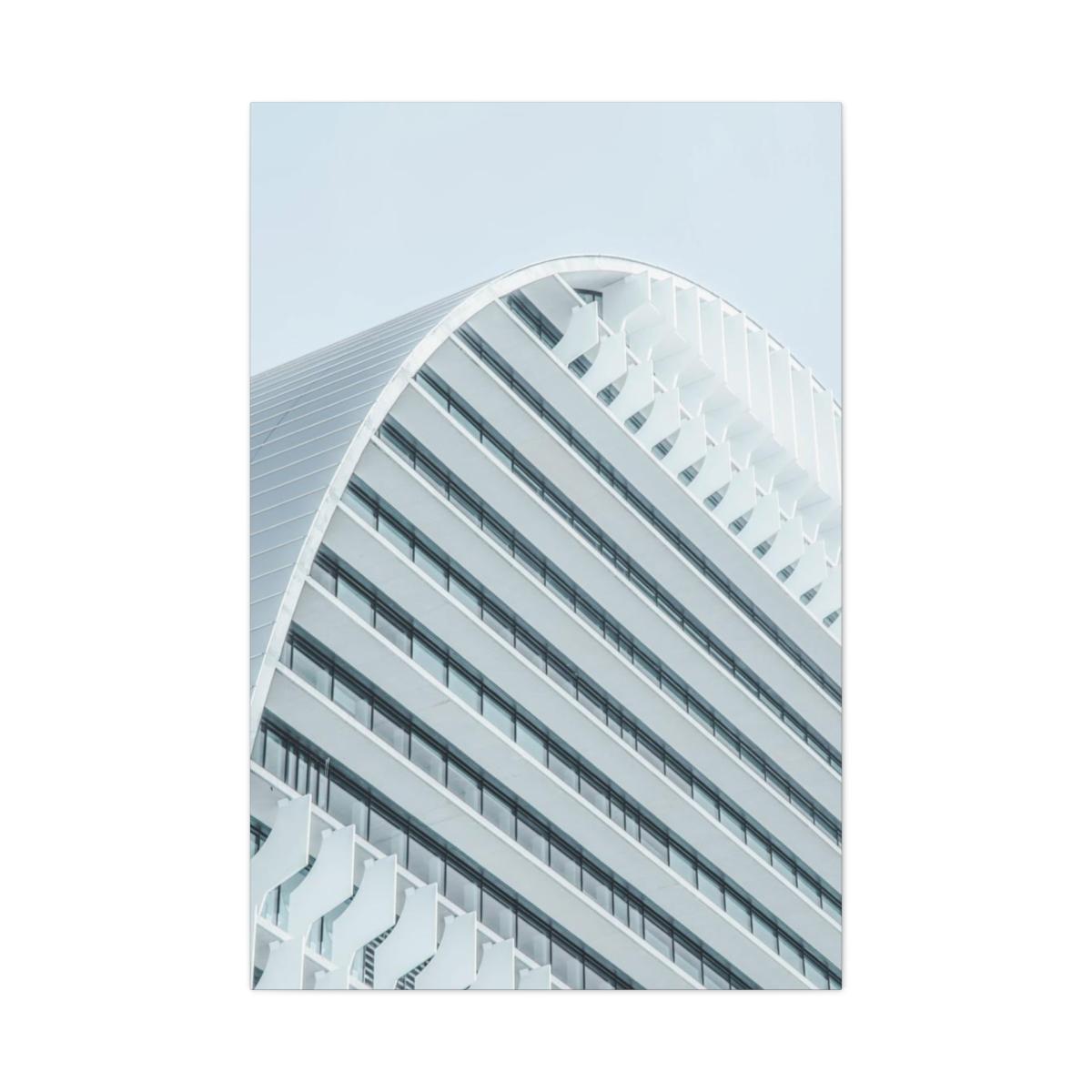 White concrete building wall art