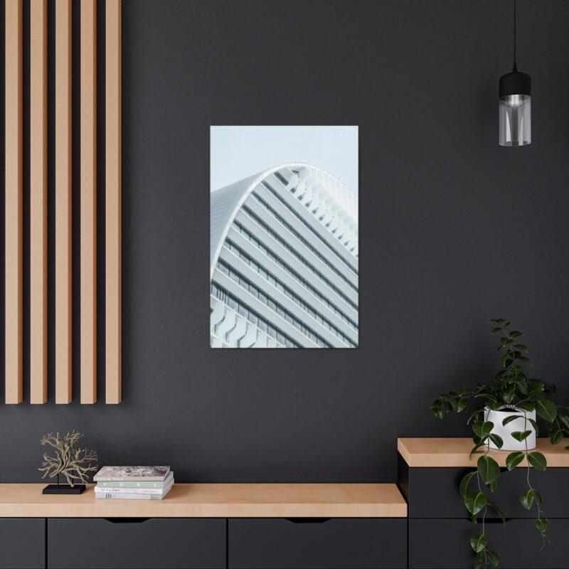 White concrete building wall art