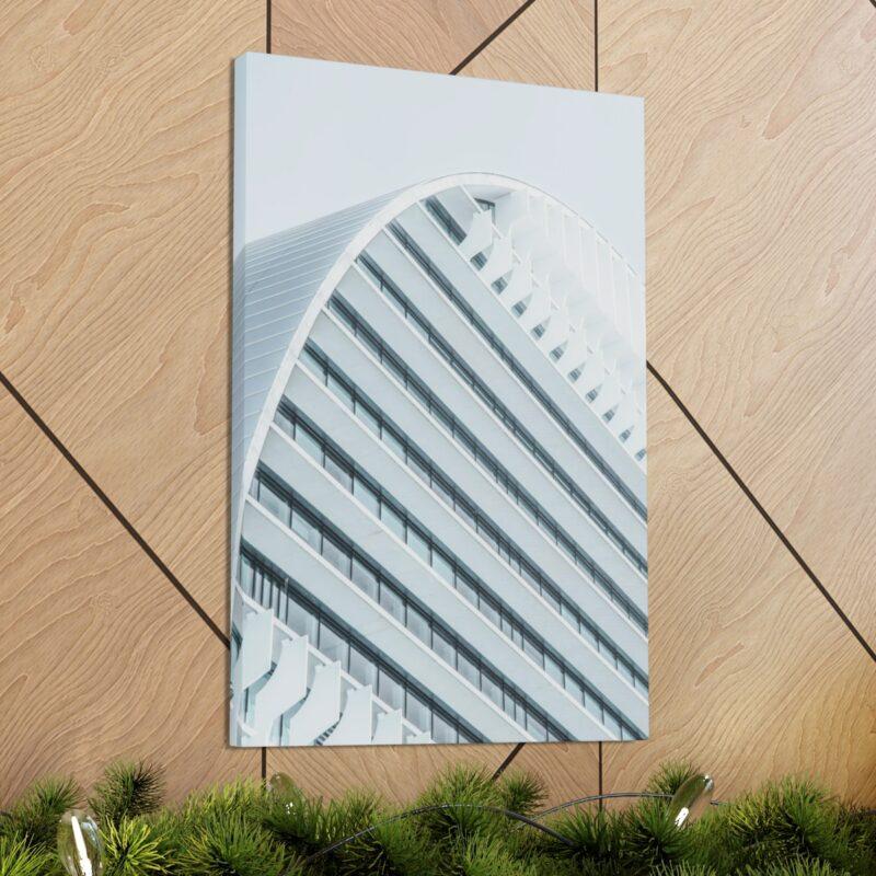 White concrete building wall art