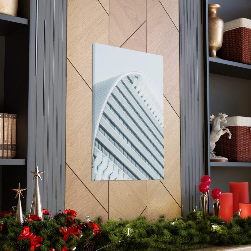 White concrete building wall art